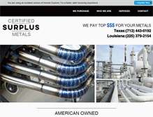Tablet Screenshot of certifiedsurplusmetals.com